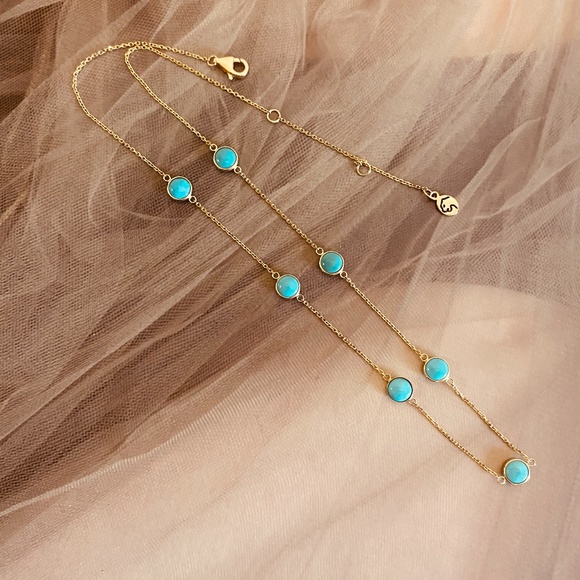 Effy 14K Yellow Gold Turquoise Necklace - Picture 6 of 11